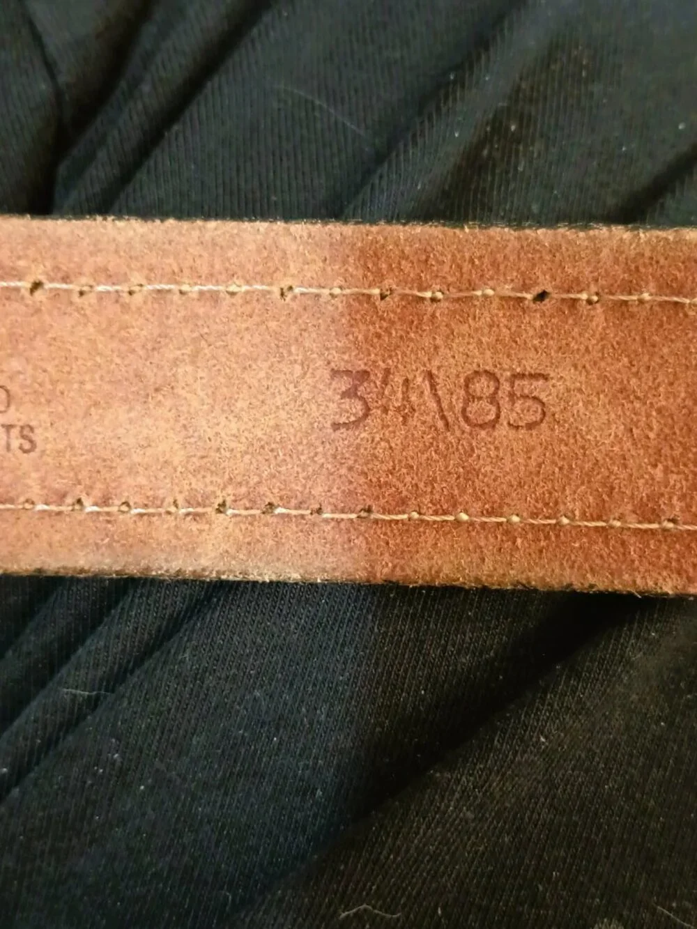 Men's Vintage Brown Basket Weave Belt 34 Embossed Full Grain Cowhide Leather